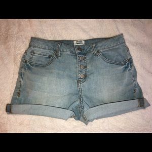 High waisted jean shorts